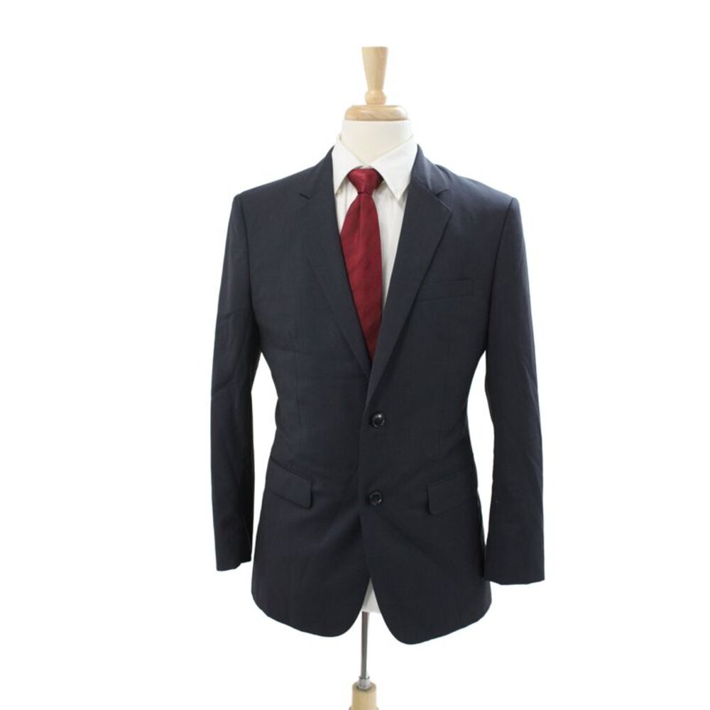 Theory Mens Blue Check Virgin Wool Blazer Size 40